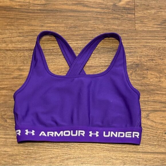Under Armour Women's Mid Crossback Sports Bra Purple Small - Picture 7 of 8